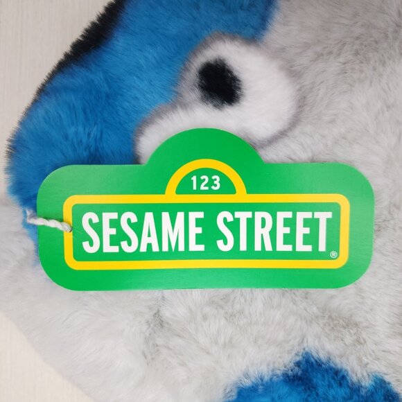 Sesame Street Cookie Monster Faux Fur Throw Blanket 50"X70" Polyester Blue White - Picture 2 of 11